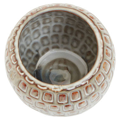 Orsina Yana Small Ceramic Planter – Cream Textured Indoor Plant Pot