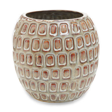 Orsina Yana Small Ceramic Planter – Cream Textured Indoor Plant Pot