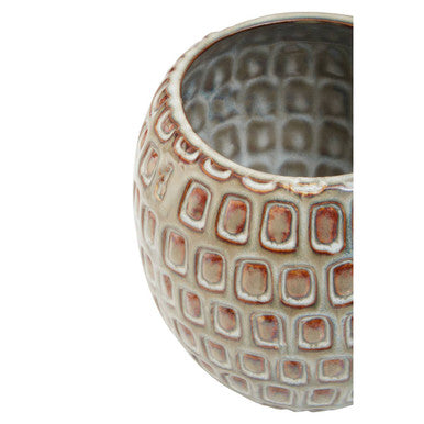 Orsina Yana Small Ceramic Planter – Cream Textured Indoor Plant Pot