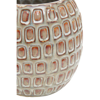 Orsina Yana Small Ceramic Planter – Cream Textured Indoor Plant Pot