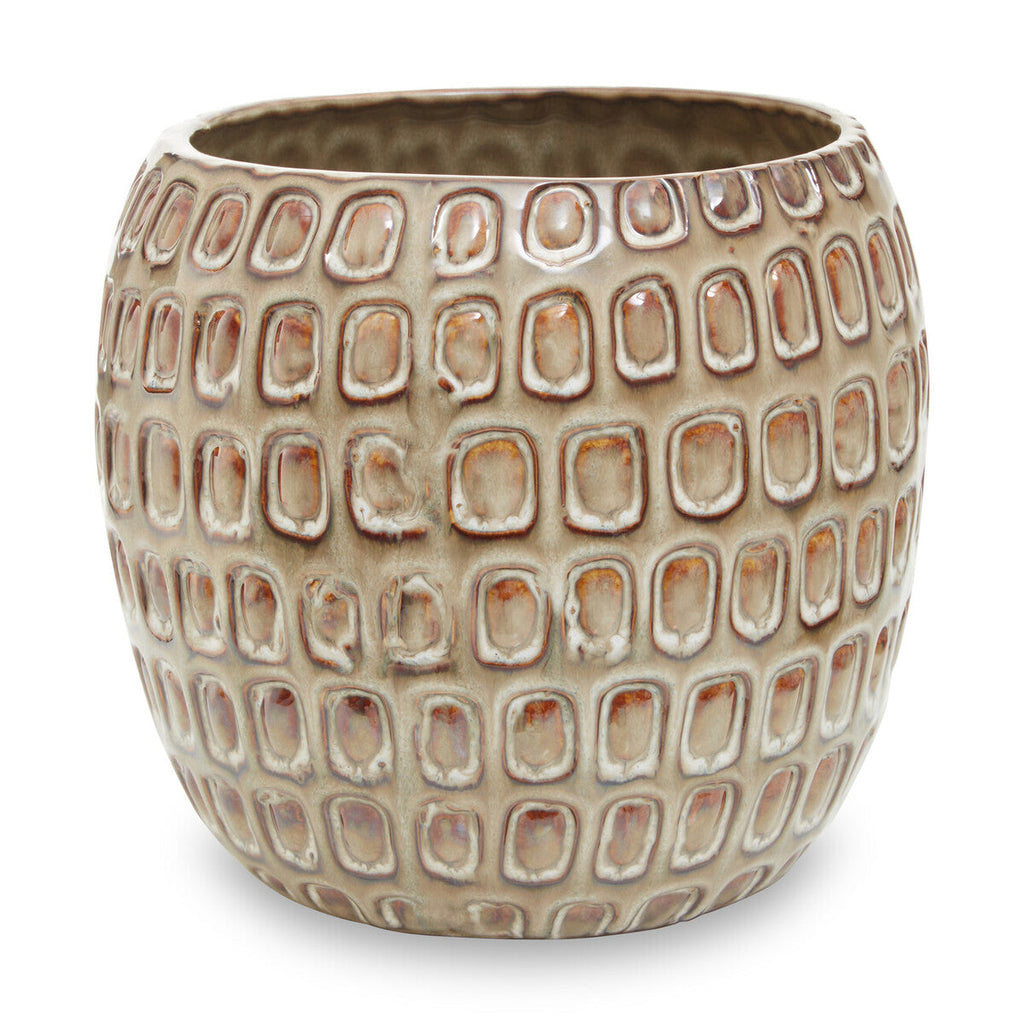 Orsina Yana Large Ceramic Planter – Cream Textured Indoor Pot