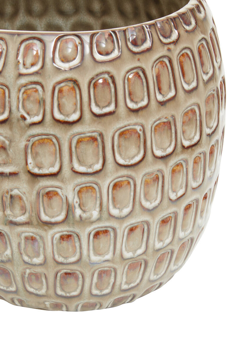 Orsina Yana Large Ceramic Planter – Cream Textured Indoor Pot