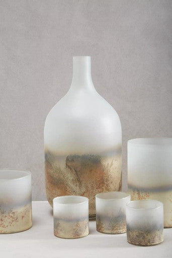 Orsina Bikar Silver Glass Vase – Handcrafted Minimalist Floral Vessel