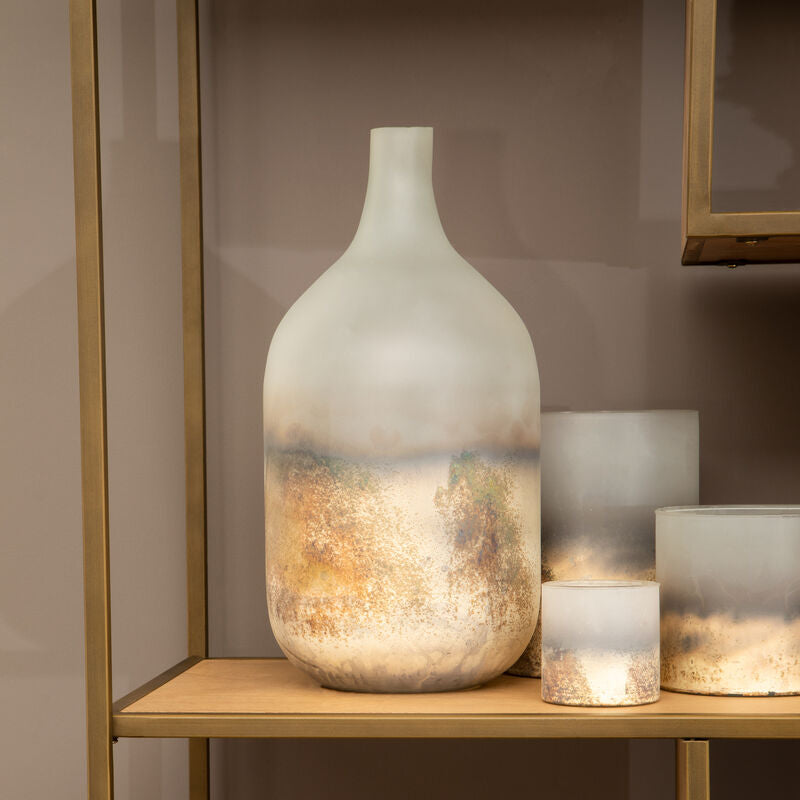 Orsina Bikar Silver Glass Vase – Handcrafted Minimalist Floral Vessel