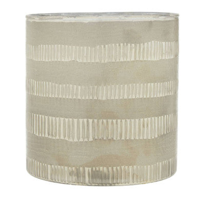 Orsina Briella Small Silver Glass Candle Holder | Geometric Decor