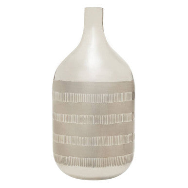 Orsina Briella Glass Vase – Tapered Silver and Copper Modern Decor