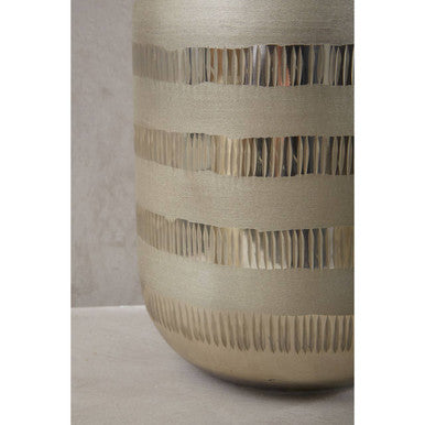 Orsina Briella Glass Vase – Tapered Silver and Copper Modern Decor