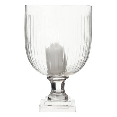 Orsina Cortina Small Glass Hurricane Candle Holder | Clear Pressed Glass