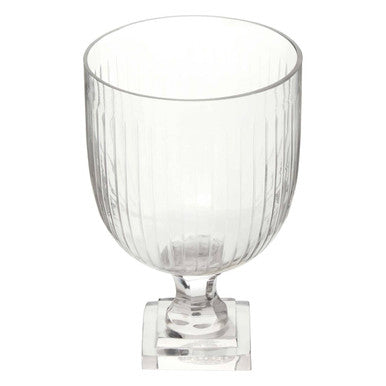 Orsina Cortina Small Glass Hurricane Candle Holder | Clear Pressed Glass