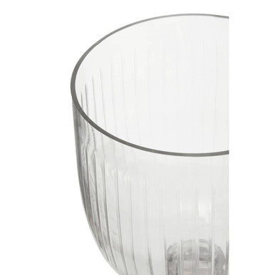 Orsina Cortina Small Glass Hurricane Candle Holder | Clear Pressed Glass