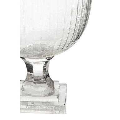 Orsina Cortina Small Glass Hurricane Candle Holder | Clear Pressed Glass