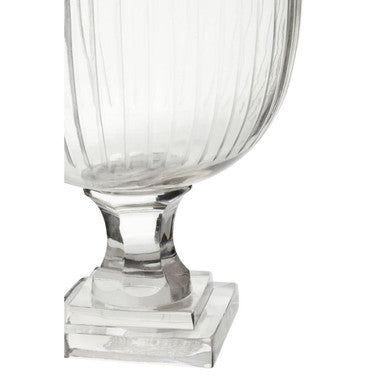 Orsina Cortina Small Glass Hurricane Candle Holder | Clear Pressed Glass
