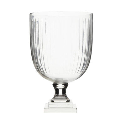 Orsina Cortina Medium Glass Hurricane Candle Holder | Pressed Clear Glass