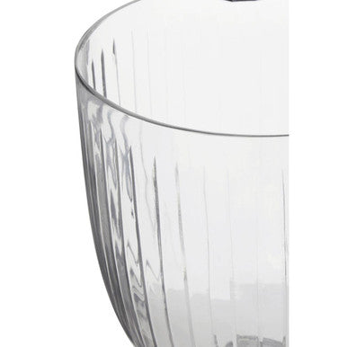 Orsina Cortina Medium Glass Hurricane Candle Holder | Pressed Clear Glass