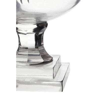 Orsina Cortina Medium Glass Hurricane Candle Holder | Pressed Clear Glass
