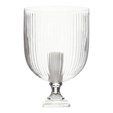 Orsina Cortina Large Glass Hurricane Candle Holder with Square Plinth