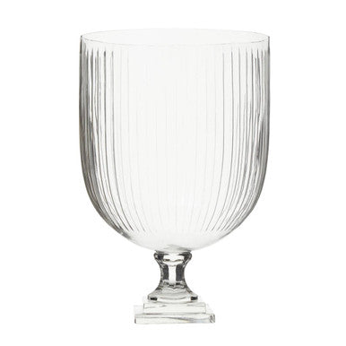 Orsina Cortina Large Glass Hurricane Candle Holder with Square Plinth