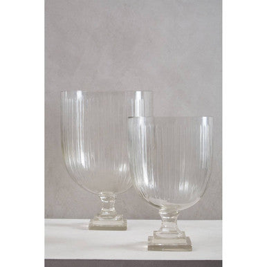 Orsina Cortina Large Glass Hurricane Candle Holder with Square Plinth