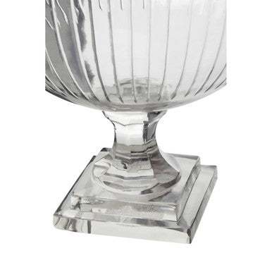 Orsina Cortina Large Glass Hurricane Candle Holder with Square Plinth