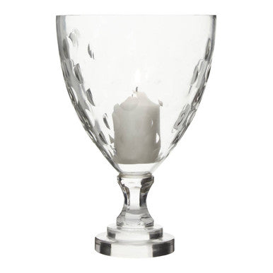Orsina Small Honeycomb Glass Hurricane Candle Holder with Square Base