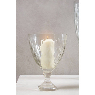 Orsina Small Honeycomb Glass Hurricane Candle Holder with Square Base