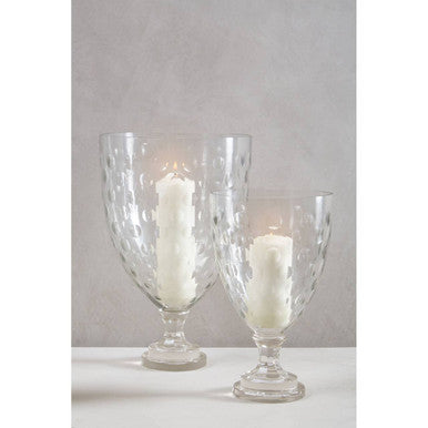 Orsina Cortina Medium Honeycomb Glass Hurricane Candle Holder