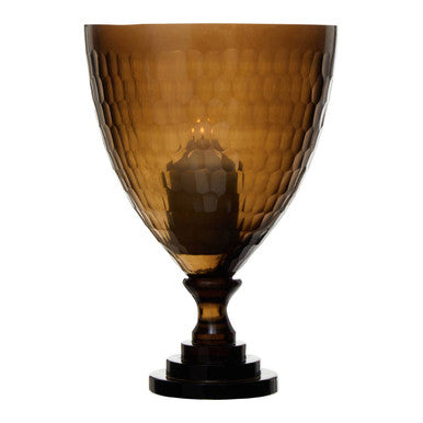 Orsina Cortina Small Black Glass Candle Holder – Honeycomb Pattern