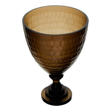 Orsina Cortina Small Black Glass Candle Holder – Honeycomb Pattern