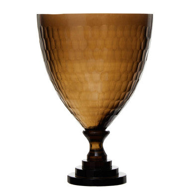 Orsina Cortina Small Black Glass Candle Holder – Honeycomb Pattern