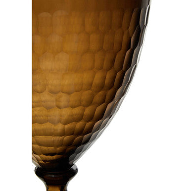 Orsina Cortina Small Black Glass Candle Holder – Honeycomb Pattern