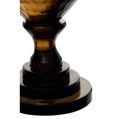 Orsina Cortina Small Black Glass Candle Holder – Honeycomb Pattern