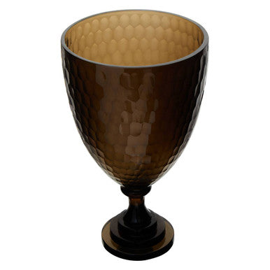 Orsina Cortina Medium Black Honeycomb Glass Candle Holder