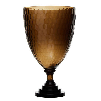Orsina Cortina Medium Black Honeycomb Glass Candle Holder