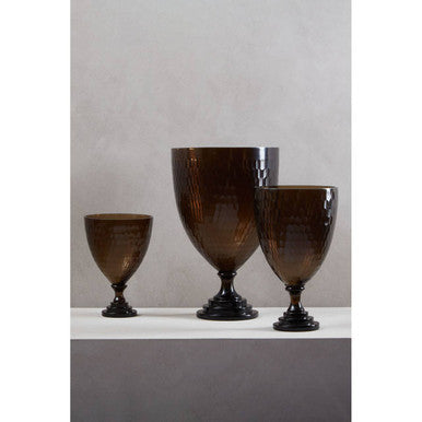 Orsina Cortina Medium Black Honeycomb Glass Candle Holder