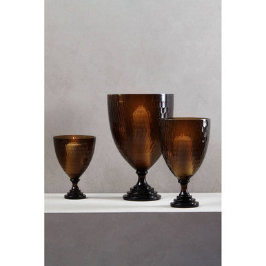 Orsina Cortina Medium Black Honeycomb Glass Candle Holder