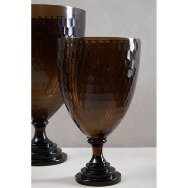 Orsina Cortina Medium Black Honeycomb Glass Candle Holder
