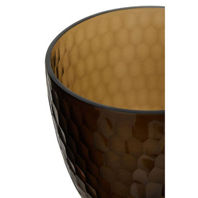 Orsina Cortina Medium Black Honeycomb Glass Candle Holder
