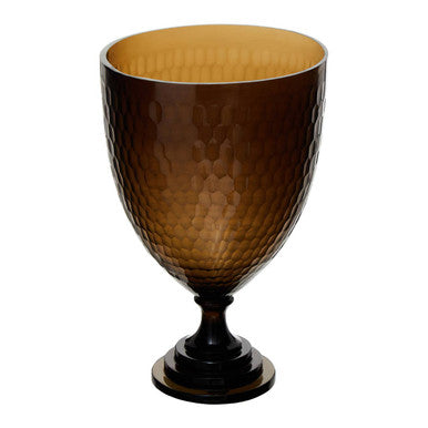 Orsina Cortina Large Black Honeycomb Glass Candle Holder