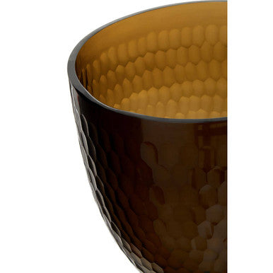 Orsina Cortina Large Black Honeycomb Glass Candle Holder
