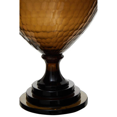 Orsina Cortina Large Black Honeycomb Glass Candle Holder