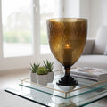Orsina Cortina Large Black Honeycomb Glass Candle Holder