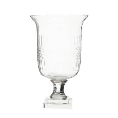 Orsina Cortina Small Diamond Cut Clear Glass Candle Holder