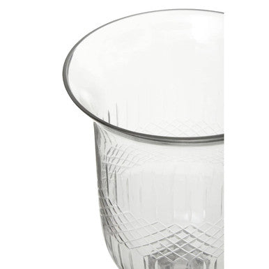 Orsina Cortina Small Diamond Cut Clear Glass Candle Holder