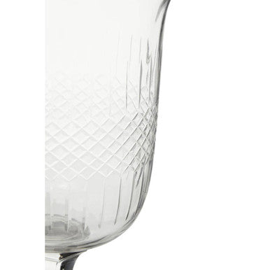 Orsina Cortina Small Diamond Cut Clear Glass Candle Holder