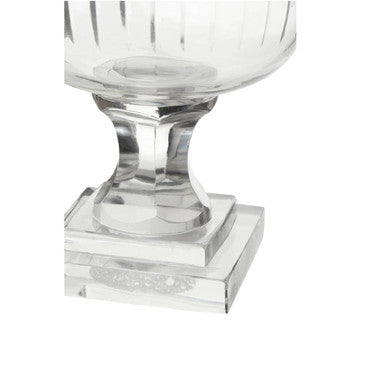 Orsina Cortina Small Diamond Cut Clear Glass Candle Holder
