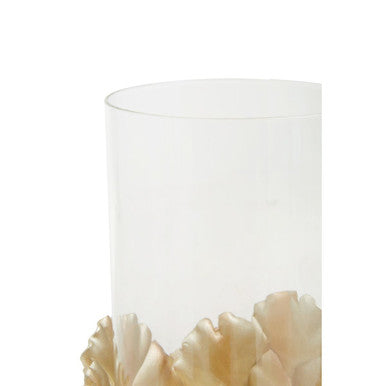 Orsina Gold Ginkgo Leaf Candle Holder | Boho Botanical Pillar Stand