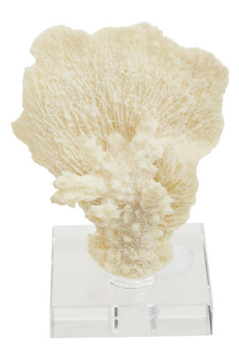 Orsina Small White Coral Decor – Coastal Sculpture on Acrylic Base
