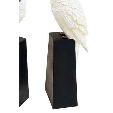 Parrot Bookends by Orsina | Boho White and Gold Decorative Set of 2