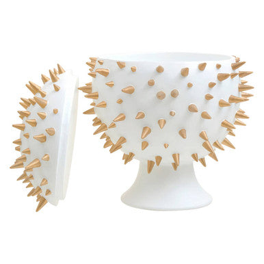 Orsina Picos Large Decorative Box – White and Gold Sculptural Storage