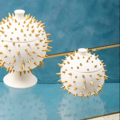 Orsina Picos Large Decorative Box – White and Gold Sculptural Storage